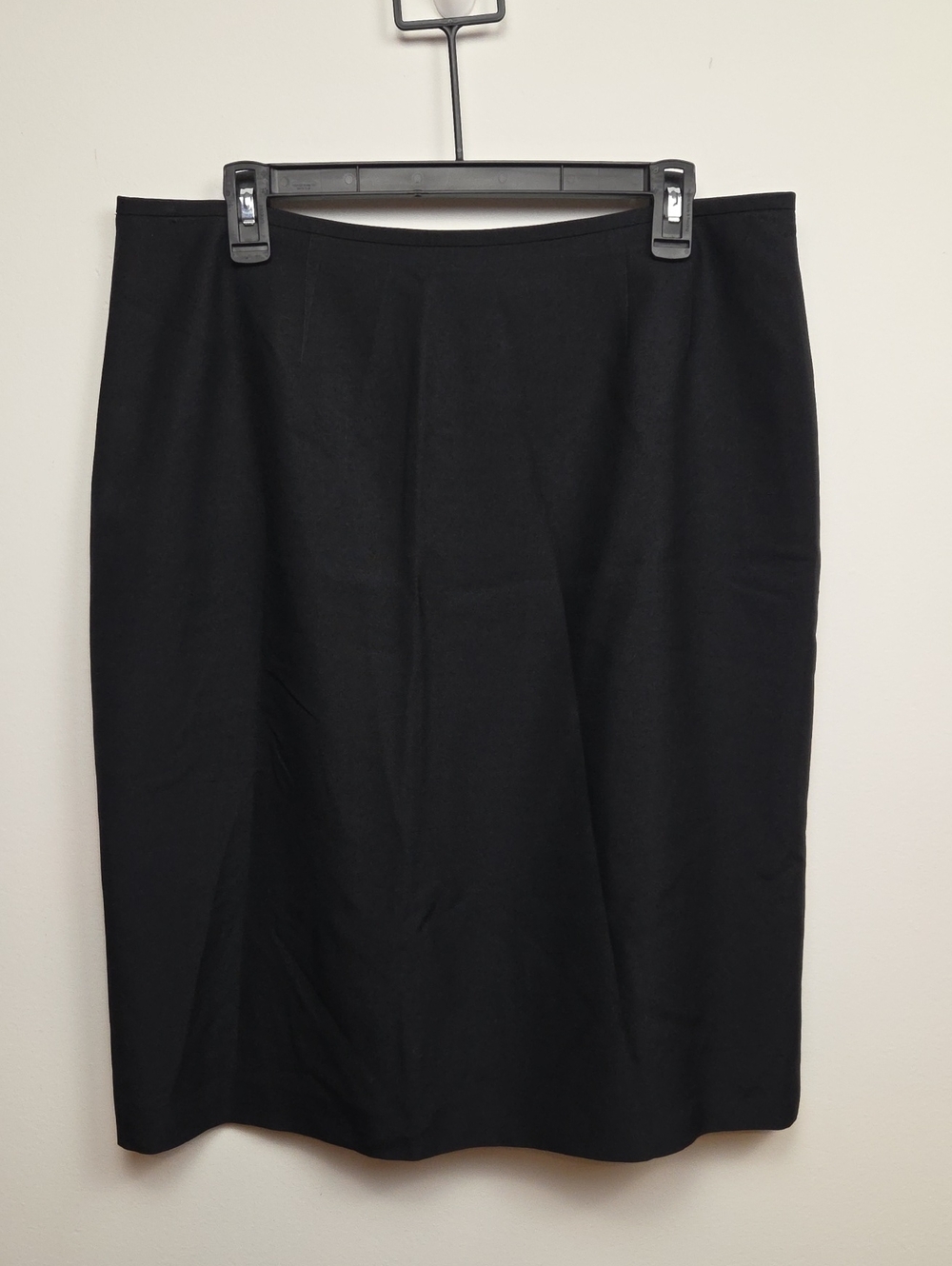 100% Silk Womens KASPER Classic Black Pencil Skirt Business Casual Office Career